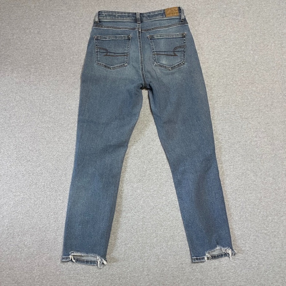 American Eagle Jeans Womens‎ 2 Blue Mom Chewed Hem Mid Rise Stretch Denim - Picture 2 of 14